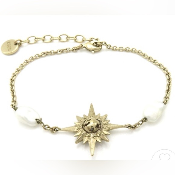 Dior REVE D'INFINI Star Bracelet Gold Plated artificial pearl White EUC w/dustie - Picture 2 of 8